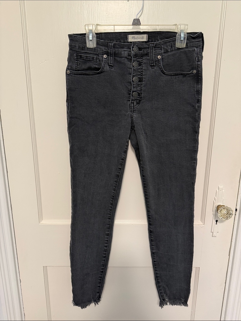 Madewell Washed Black High-Rise Button-Fly Skinny Jeans